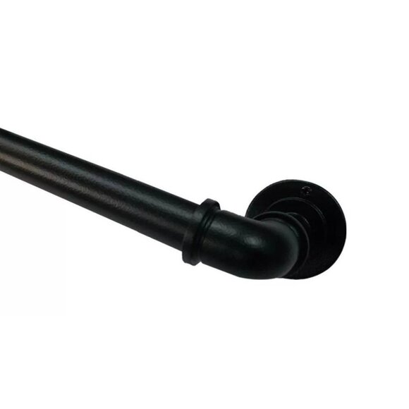 Threshold Matte Black French Pipe Expandable Curtain Rod 120" to 170" Lengths - Picture 1 of 6